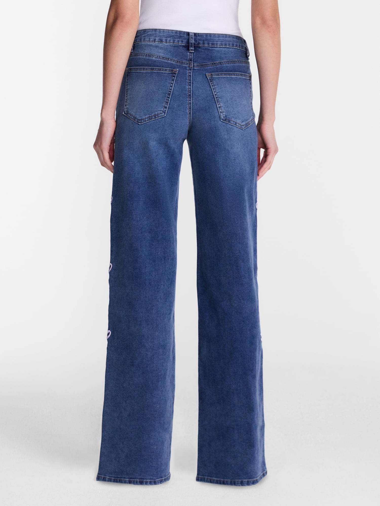 Madden NYC Women’s Ultra 90's Jeans with Bow Embroidery, 32'' Inseam, Sizes 00-18