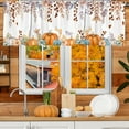 thumbnail image 3 of Fall Kitchen Decor Curtains Valance Rod Pocket Small Window Decorations, Orange Maple Leaf Pumpkin Curtain Valance for Living Room Bedroom, Fall Thanksgiving Decorations for Home Valances 54x18 inch, 3 of 6