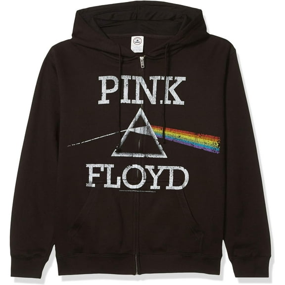 Pink Floyd Men's Dark Side Classic Zippered Hooded Sweatshirt Medium Black
