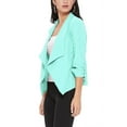 thumbnail image 3 of Women's Elegant Draped Blazer Casual Open Front 3/4 Sleeve Jacket, 3 of 6