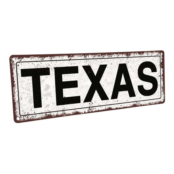 Texas 4"x12" Metal Sign, Wall Décor for Home and Office