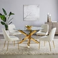 thumbnail image 2 of Dining Table round polished gold steel Base, 2 of 2