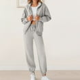 thumbnail image 3 of FAIWAD Womens 2 Piece Outfits Sweatsuit Oversized Zip Up Sweatshirt and Cinch Bottom Sweatpants Tracksuit, 3 of 9