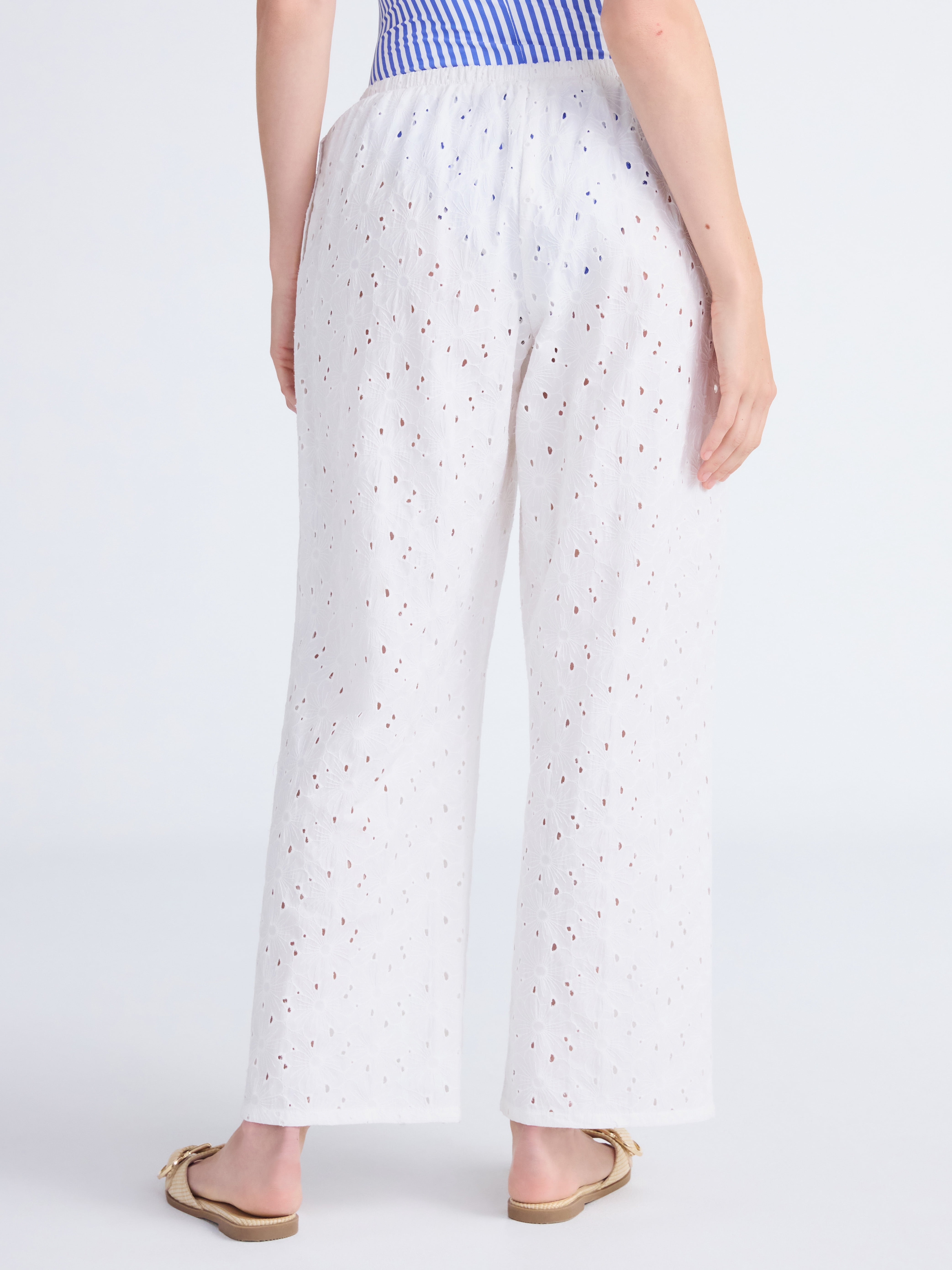 Free Assembly Women's Cotton Eyelet Coverup Pants, Sizes XXS-XXL