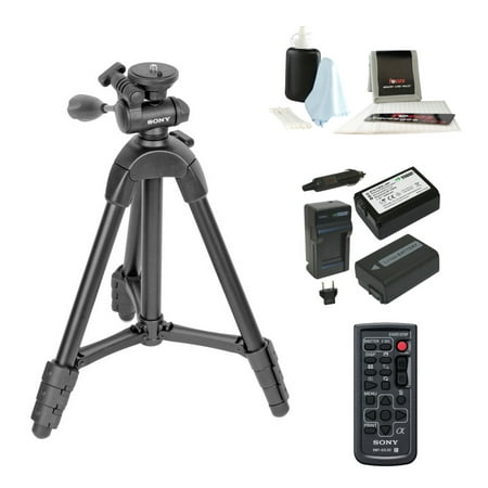Sony VCT-R100 39-inch 4-Section Tripod with 2 Batteries & Charger + Accessory