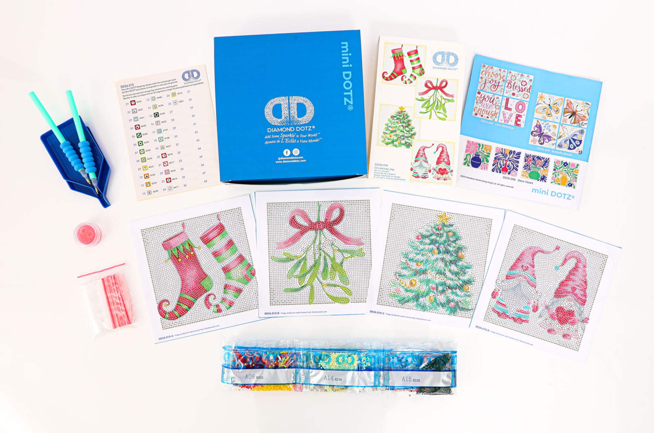Diamond Dotz Mini Christmas Joy Diamond Painting Kits for Adults - Christmas Diamond Art Kits a Relaxing Creative Craft Kit with Dotz Gems 5x5