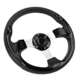 thumbnail image 1 of Universal 13in Racing Style PU Aluminum Comfortable Grip 6 Hole Car Steering Wheel with Horn Button Ideal for Racing Enthusiasts, 1 of 7
