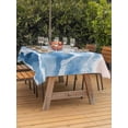 thumbnail image 3 of Outdoor Table Cloth with Umbrella Hole and Zipper, Blue Coastal Beach Waterproof Rectangle Tablecloth 54"x80", Modern Oil Painting Nautical Washable Table Cover for Outside Party Patio Picnic, 3 of 8