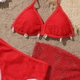 thumbnail image 6 of CAICJ98 Girl's 3 Piece Swimsuits with Cover Up Skirt Halter Triangle Bathing Suits for Girls Bikini Set (8-9 Years,Red), 6 of 7
