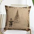 thumbnail image 7 of Outdoor Throw Pillows Christmas Tree Snowflake Snowman Vintage Rustic Pillowcase 20"x20" Merry Christmas Snowflake Decorative Square Pillowcase Cushion Case Decor for Sofa Couch, 7 of 7
