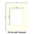 thumbnail image 2 of Cream Linen Picture Frame Mat for 7x9 Frames - Oval Opening for 5x6 Photos - 1 Mat, 2 of 7