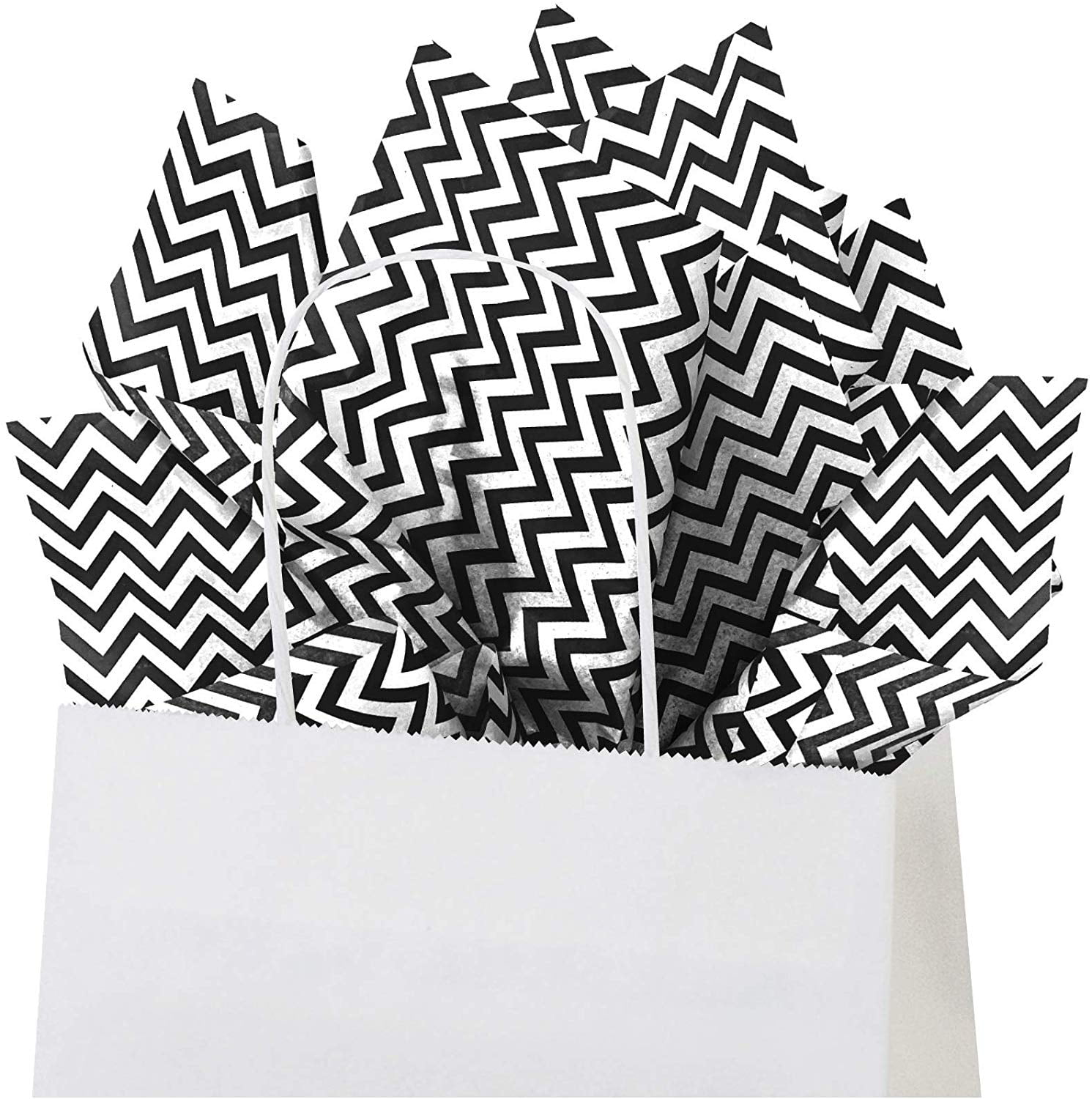 Black Chevron Tissue Paper, 15"x20", 50 ct