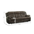 thumbnail image 2 of Lexicon Madrona Hill Traditional Microfiber Double Reclining Sofa in Dark Brown, 2 of 3