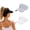 Gray+White, variant on 2 Pack Women's High Ponytail Sun Visor Hats, Wide Brim Knit Open Top Caps for Beach, Tennis, Running, Hiking & Travel