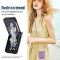 thumbnail image 6 of Galaxy Z Flip 3 Case with Shoulder Strap Lanyard, Allytech Glitter PU Leather Card Holder Pocket Removable Crossbody Strap RFID Blocking Case for Samsung Galaxy Z Flip 3 5G 2021, Purple, 6 of 10