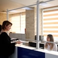 thumbnail image 7 of M&T Displays 36x42 Inch Clear Countertop Cough Barrier Sneeze Guard Desk Divider with Aluminum Bars, Protective Separation Screen Window for Cashiers Workers Employers Customers, 7 of 7