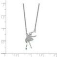 thumbnail image 2 of Sterling Silver Rhodium-plated CZ Ballerina w/2in. Ext. Necklace, 2 of 2