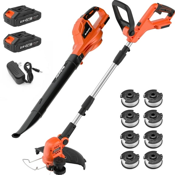 MAXLANDER 20V 10-Inch 2-in-1 Weed Wacker   Cordless Leaf Blower Combo Kit. 2x2.0Ah Batteries & Charger Included