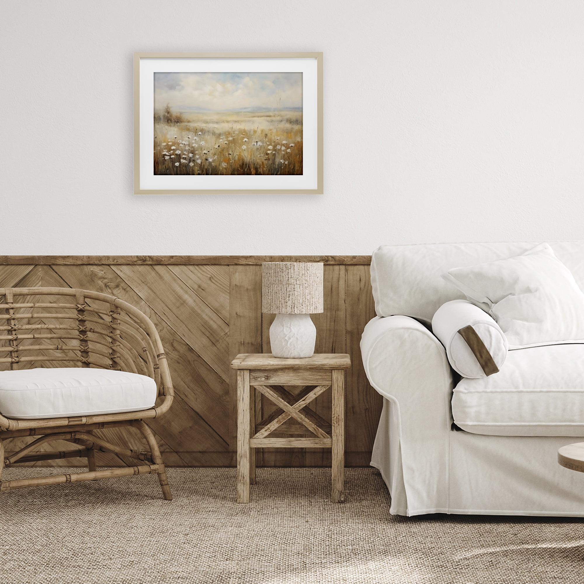 Stupell Industries Neutral Land Calmness Birch Framed Print Under Glass, design by Creative Studio