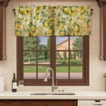 thumbnail image 6 of 2 Pack Valances for Window, Lemon Short Curtains for Kitchen Bedroom Living Room, Farmhouse Vintage Summer Retro Fruits Yellow Brown Rod Pocket Small Window Treatment Valance Drapes 42 x 18 Inch, 6 of 8
