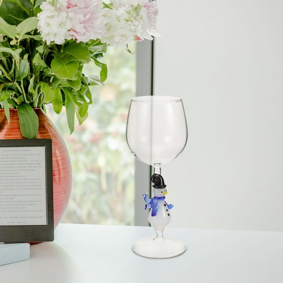 CTIRCHIU Christmas Wine Glass with Snowman Design for Holiday Party Use