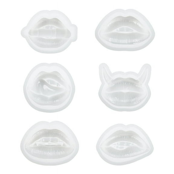 Resin ,6PCS 3D Lips Epoxy Silicone Mold for Resin Casting Crafts DIY Keychain Making Pendants Ornaments Decoration