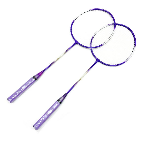 2 Player Badminton Racket, Iron Alloy Racket for Children Badminton Set for kids Nylon Alloy Lightweight Racket for Child, Beginner Players, Indoor and Outdoor Sport (Purple)