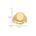 thumbnail image 5 of Real 14kt Yellow Gold 13.0x10.5mm Closed Back Men's Signet Ring Size: 9; for Adults and Teens; for Women and Men, 5 of 5