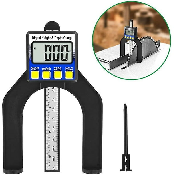 Tianlu 2 In 1 Digital Depth Gauge, Digital Woodworking Table Saw Height
