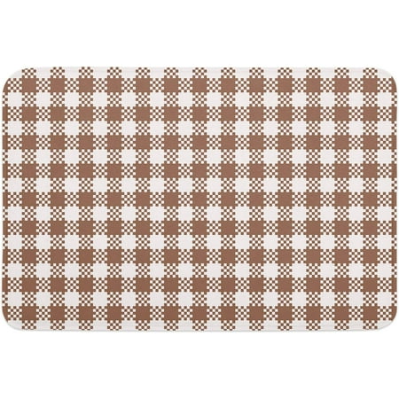 

Autumn Lattice Indoor Door Mat Entryway Rug Anti-Skid Doormat Decorative Absorbent Washable Floor Mat for House Patio High Traffic Areas Decorch Classic Style Brown Plaid Retro Texture 24x16 Inch