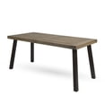 thumbnail image 1 of Christopher Knight Home Della Outdoor Acacia Wood Dining Table with Metal Legs, Grey Finish / Rustic Metal, 1 of 1