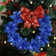 thumbnail image 6 of Christmas Glitter Poinsettia Artificial Flowers,12 Pack Christmas Tree Ornaments for Wreaths Garland Holiday Party, Xmas Decoration (Blue), 6 of 7