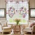 thumbnail image 5 of Swag Curtains Valances for Windows, Happy Easter Short Kitchen Window Curtains Over Sink, Spring Tulips Eggs Daisy Floral Cafe Curtains Panel Set Of 2,Rod Pocket, 36 Inches Length Color Plaid, 5 of 9