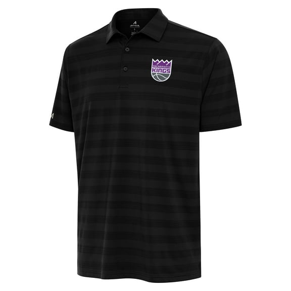 Men's Antigua Black Sacramento Kings Tunnel Polo