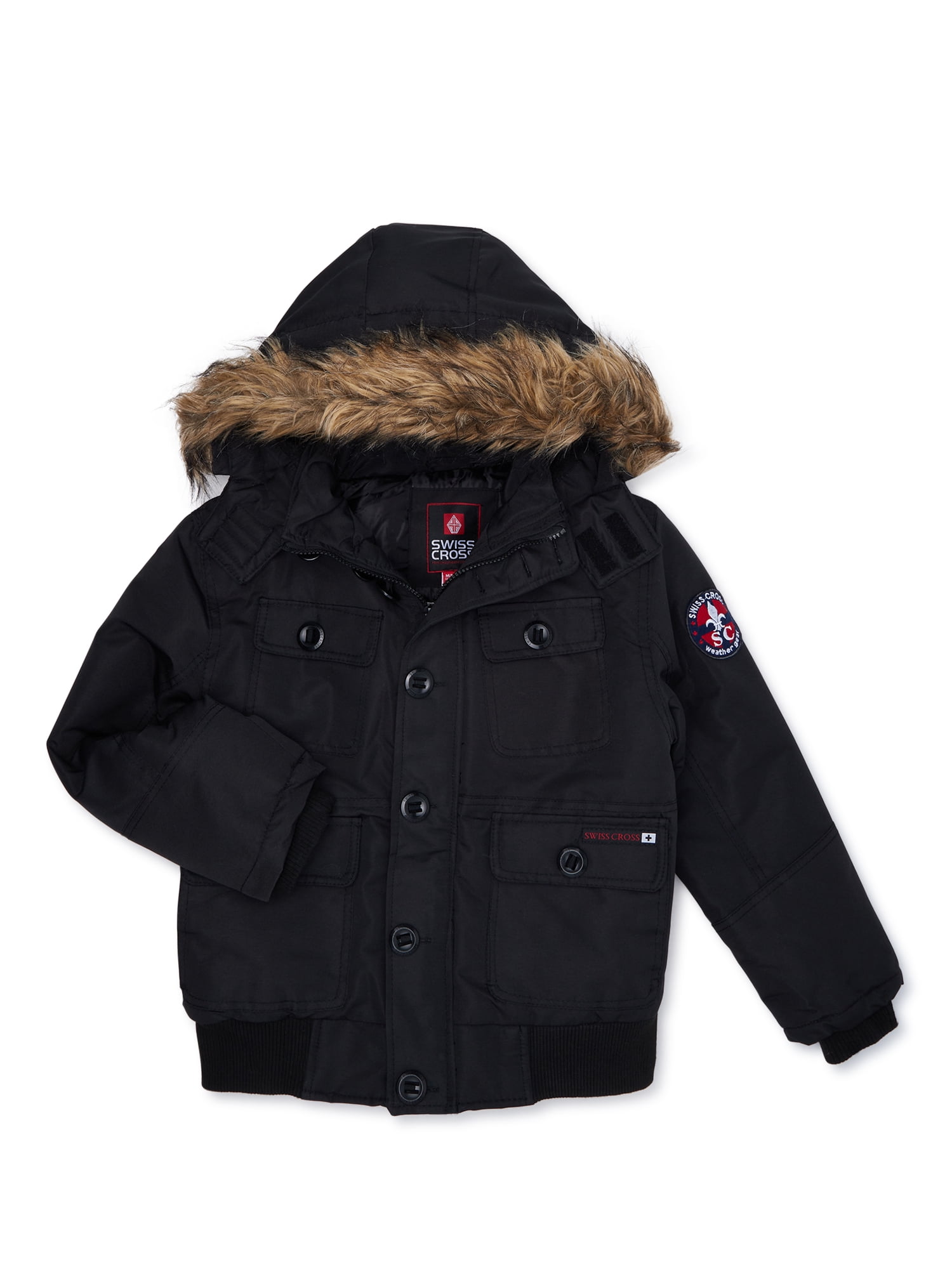 boys jacket with fur hood