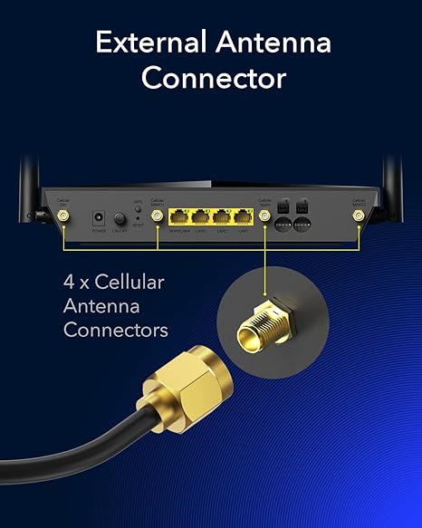 Cudy New 4G LTE Cat 6 WiFi Router, Qualcomm Chipset, LTE Modem, Dual SIM 4G Cellular Router, AC1200 Dual Band WiFi, 4 Gigabit Ports, OpenVPN, WireGuard, Band Lock, TTL, at Command