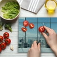 thumbnail image 3 of Urban Cutting Board, Modern Office Work Place View to City Architecture Contemporary Plan, Decorative Tempered Glass Cutting and Serving Board, Large Size, Grey White Blue, by Ambesonne, 3 of 5