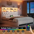 thumbnail image 5 of EnHomee Bed Frame Queen Size Bed Frame with Headboard Bed Frame with 4 Storage Drawers & LED Lights & Charging Station, 5 of 8