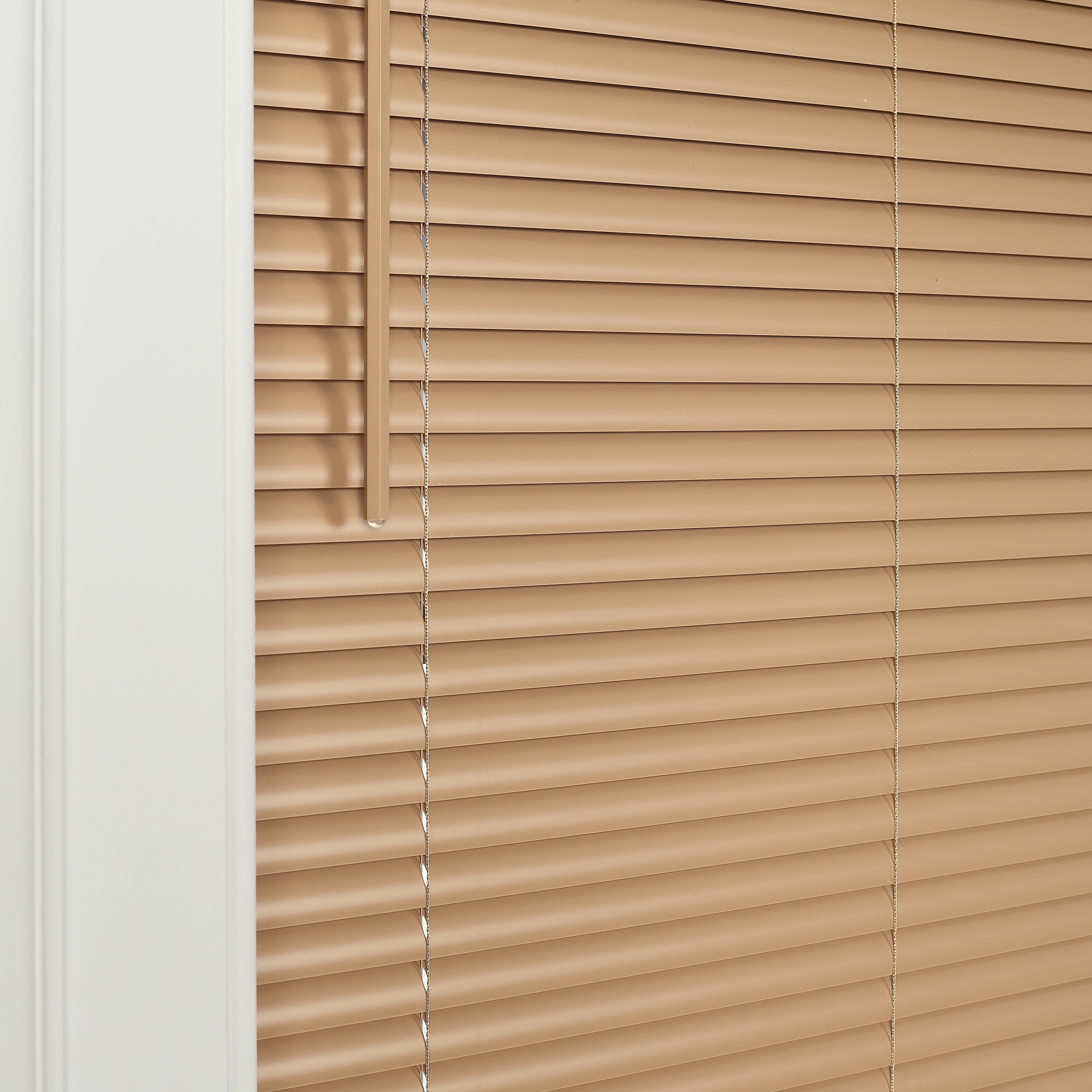 Mainstays 1" Cordless Vinyl Room Darkening Mini Blinds, Khaki, 47"W x 64"L
