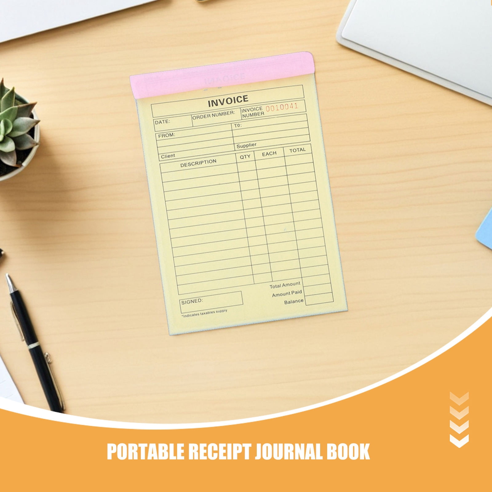 POPETPOP 5-Pack Multi-Part Carbonless Invoice Pads for Small Business, Portable Order Receipt Books for Easy Transactions