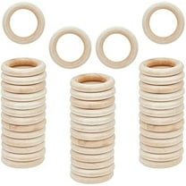 40Pcs 40mm/1.57 inch Unfinished Solid Wooden Rings Round Natural Wood Rings Macrame Wooden Rings for DIY Craft Pendant Connectors Rings Jewelry Making Christmas Ornaments