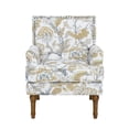 thumbnail image 4 of Miekor Accent Chair, Floral Armchair, Nailhead Trim, Gold and Grey Decor, Solid Wood Legs, Farmhouse Furniture, Upholstered Slipper Chair, Side Chair, Traditional Print, Wayfair Living Room. No.9547, 4 of 8