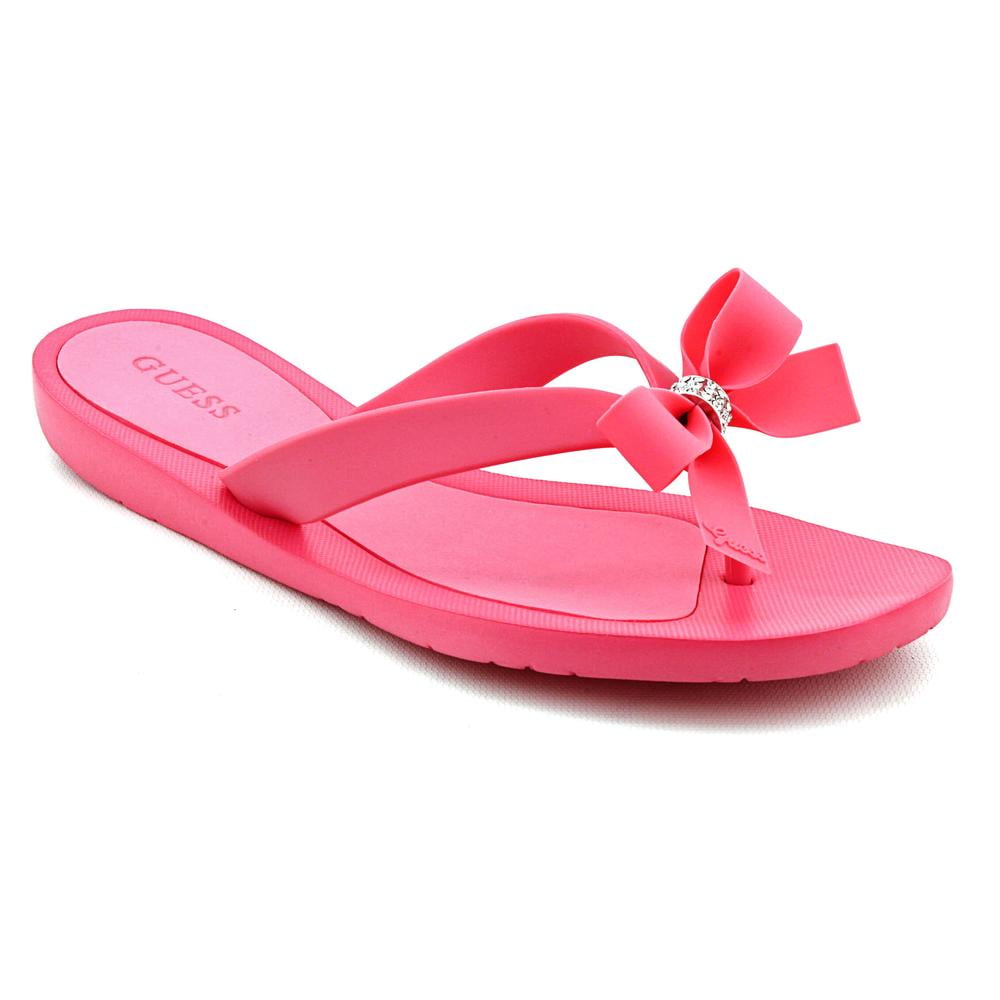 GUESS Womens GUESS Tutu Bow Thong Flip Flops, Medium Pink, 7 US
