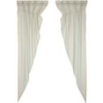 thumbnail image 7 of VHC Brands Grain Sack Aqua Blue Stripe Coastal Farmhouse Prairie Long Panel Curtain Set 84x36x18, 7 of 7