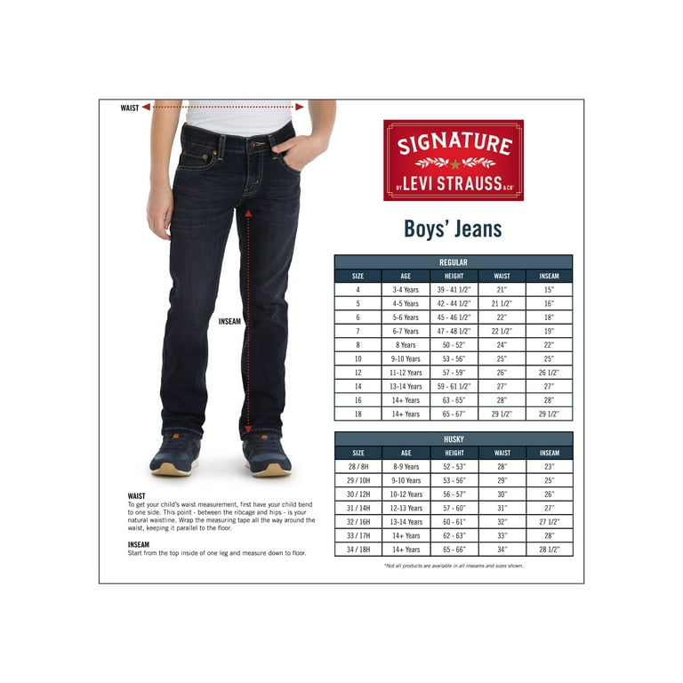 Signature by Levi Strauss Co. Boys Relaxed Athletic Fit Jeans Sizes 4 18 Walmart