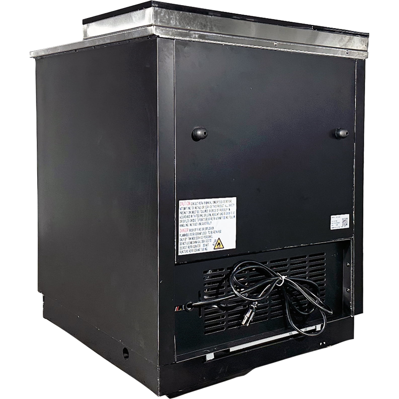 Commercial Glass Froster Freezer 26" Undercounter Bar Mug Chiller – 90 Mug Capacity, 0°F Cooling, R290 Refrigerant, 115V, Black Vinyl Exterior