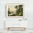 thumbnail image 3 of Oasis Landscape with Palm Trees and River - Painting Landscape Tropical Palm Tree Nature Botanical Floral Scenic Unframed Wall Art Print 5 x 7 inches, 3 of 4