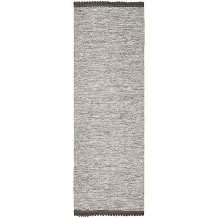 SAFAVIEH Montauk Sharlene Solid Braided Cotton Runner Rug Charcoal 2 3 x 7
