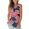 thumbnail image 4 of Birdeem Mode Femmes Blouse Décontractée Col en V Imprimée Sans Manches T-Shirt Élégant Débardeurs d'Été, 4 of 6