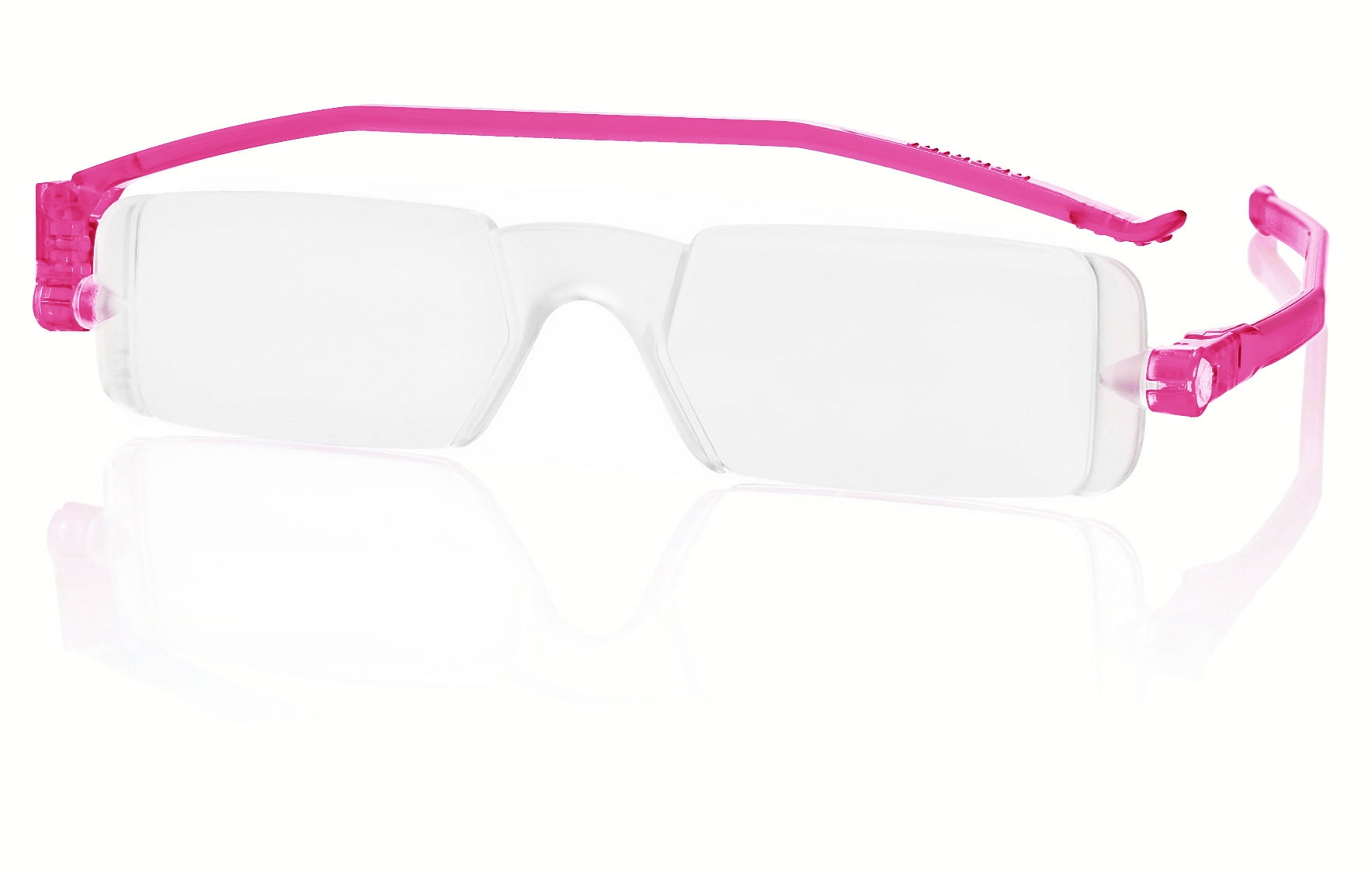Nannini Compact One Travel Reading Glasses Fuchsia Temples Optics 2.5